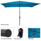 Alaterre Furniture 8pc Outdoor Patio Dining Set, Weston Table with 10' Rectangular Umbrella