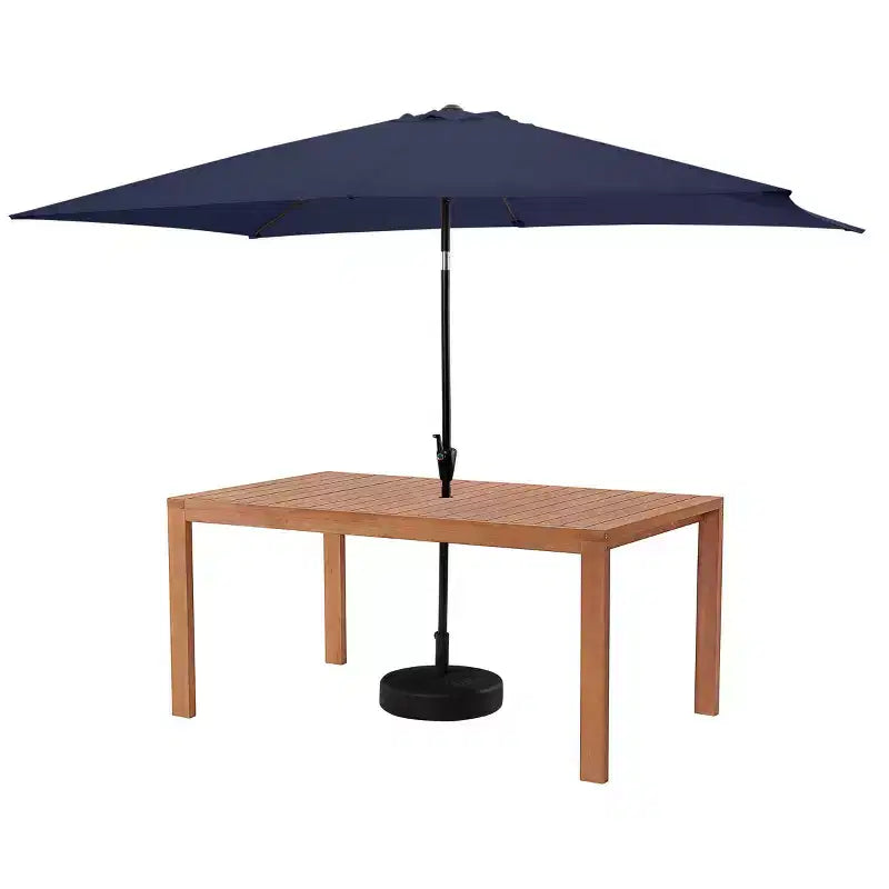Alaterre Furniture 8pc Outdoor Patio Dining Set, Weston Table with 10' Rectangular Umbrella