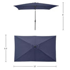 Alaterre Furniture 8pc Outdoor Patio Dining Set, Weston Table with 10' Rectangular Umbrella