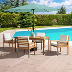Alaterre Furniture 6pc Outdoor Patio Dining Set, Okemo Table with 10' Auto Tilt Umbrella