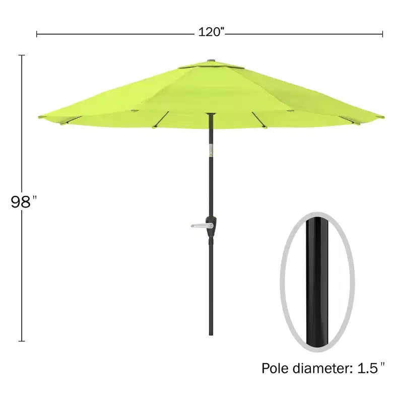 Alaterre Furniture 6pc Outdoor Patio Dining Set, Okemo Table with 10' Auto Tilt Umbrella