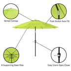 Alaterre Furniture 6pc Outdoor Patio Dining Set, Okemo Table with 10' Auto Tilt Umbrella