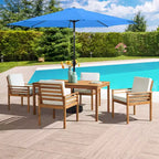 Alaterre Furniture 6pc Outdoor Patio Dining Set, Okemo Table with 10' Auto Tilt Umbrella