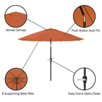 Alaterre Furniture 6pc Outdoor Patio Dining Set, Okemo Table with 10' Auto Tilt Umbrella