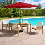 Alaterre Furniture 6pc Outdoor Patio Dining Set, Okemo Table with 10' Auto Tilt Umbrella