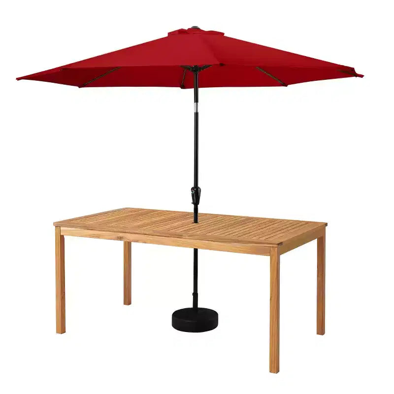 Alaterre Furniture 6pc Outdoor Patio Dining Set, Okemo Table with 10' Auto Tilt Umbrella