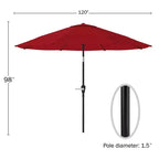 Alaterre Furniture 6pc Outdoor Patio Dining Set, Okemo Table with 10' Auto Tilt Umbrella