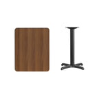 Piano da tavolo rettangolare in laminato 24 x 30 con base ad altezza da tavolo 22 x 22 - 24W x 30D x 31.125H