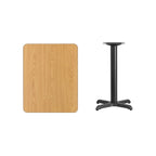 Piano da tavolo rettangolare in laminato 24 x 30 con base ad altezza da tavolo 22 x 22 - 24W x 30D x 31.125H