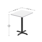 Piano da tavolo rettangolare in laminato 24 x 30 con base ad altezza da tavolo 22 x 22 - 24W x 30D x 31.125H