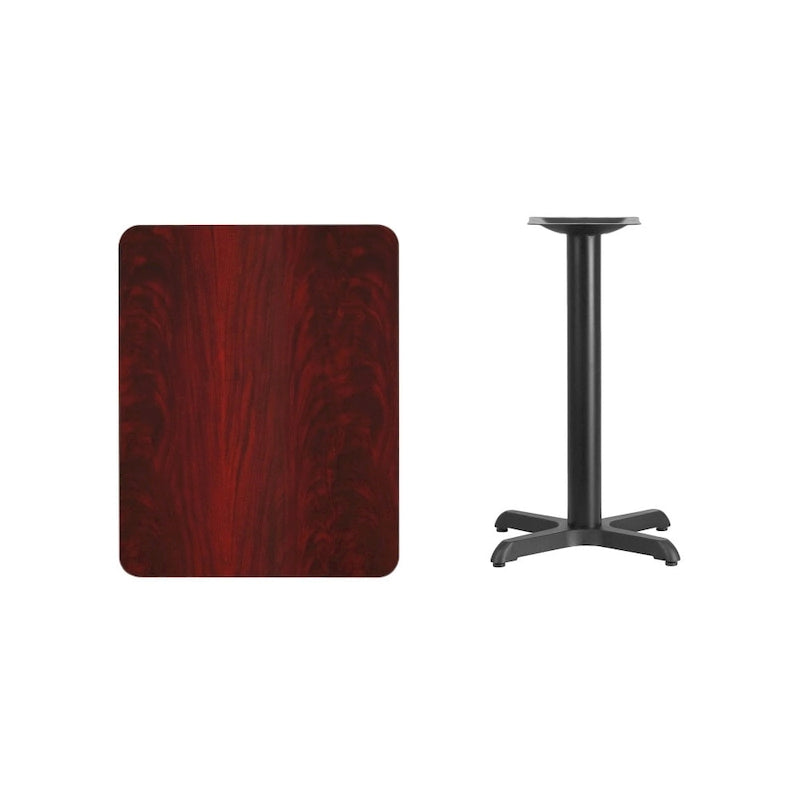 24 x 30 Rectangular Laminate Table Top with 22 x 22 Table Height Base - 24W x 30D x 31.125H