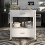 Carrello portavivande moderno con 2 cassetti e barra portasciugamani