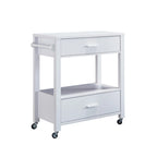 Carrello portavivande moderno con 2 cassetti e barra portasciugamani