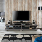 Moderner grauer 82 breiter TV-Ständer mit offenen Regalfächern