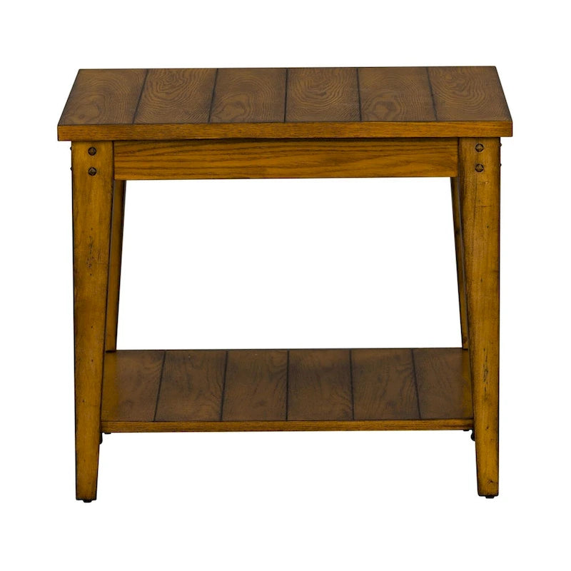 Oak Square Lamp Table