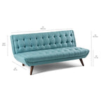 Modernes armlehnenloses, verstellbares Klappsofabett aus Stoff - 71.06*22.05*32.09 Zoll