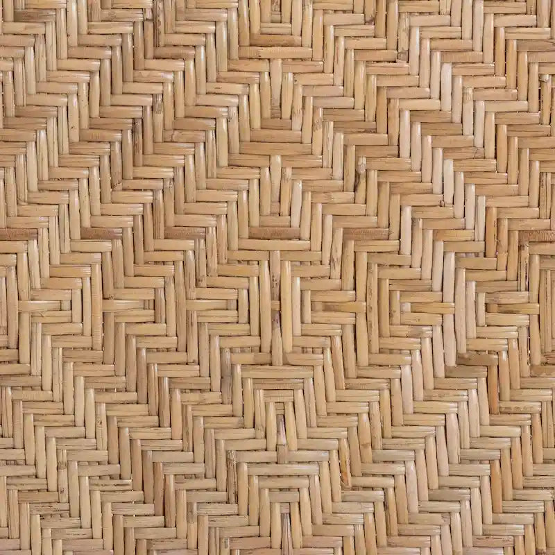 Mid-Century Modern Two-Tone Black and Natural Brown Rattan Dining Chair