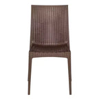 LeisureMod Mace Mid-Century 7-Piece Rectangular Outdoor Dining Set with 4 Side Chairs and 2 Armchairs