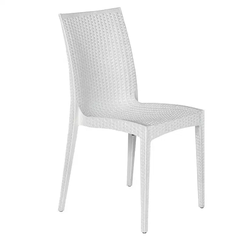 LeisureMod Mace Mid-Century 7-Piece Rectangular Outdoor Dining Set with 4 Side Chairs and 2 Armchairs