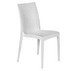 LeisureMod Mace Mid-Century 7-Piece Rectangular Outdoor Dining Set with 4 Side Chairs and 2 Armchairs