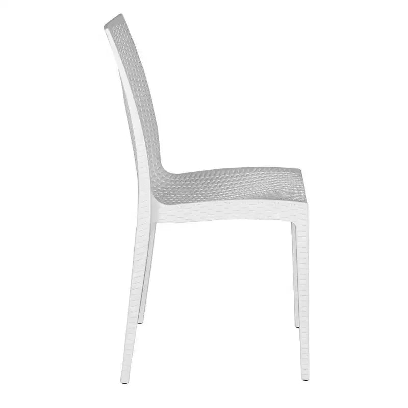 LeisureMod Mace Mid-Century 7-Piece Rectangular Outdoor Dining Set with 4 Side Chairs and 2 Armchairs