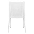 LeisureMod Mace Mid-Century 7-Piece Rectangular Outdoor Dining Set with 4 Side Chairs and 2 Armchairs