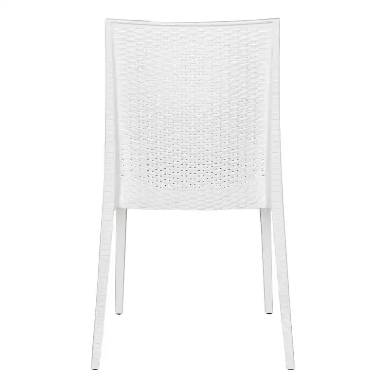 LeisureMod Mace Mid-Century 7-Piece Rectangular Outdoor Dining Set with 4 Side Chairs and 2 Armchairs