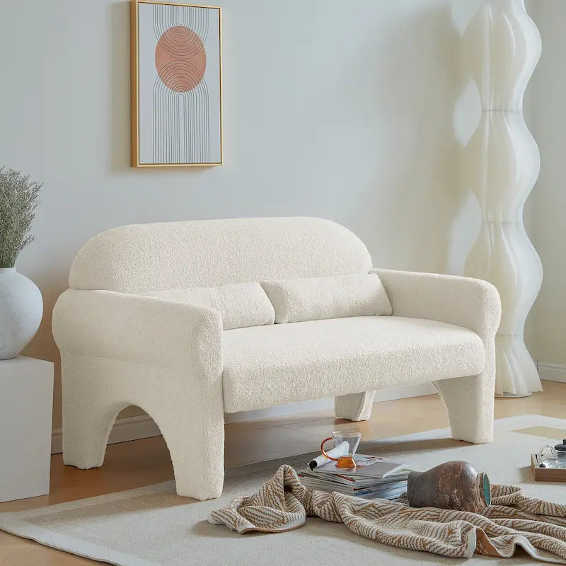 modern boucle loveseat for Living room