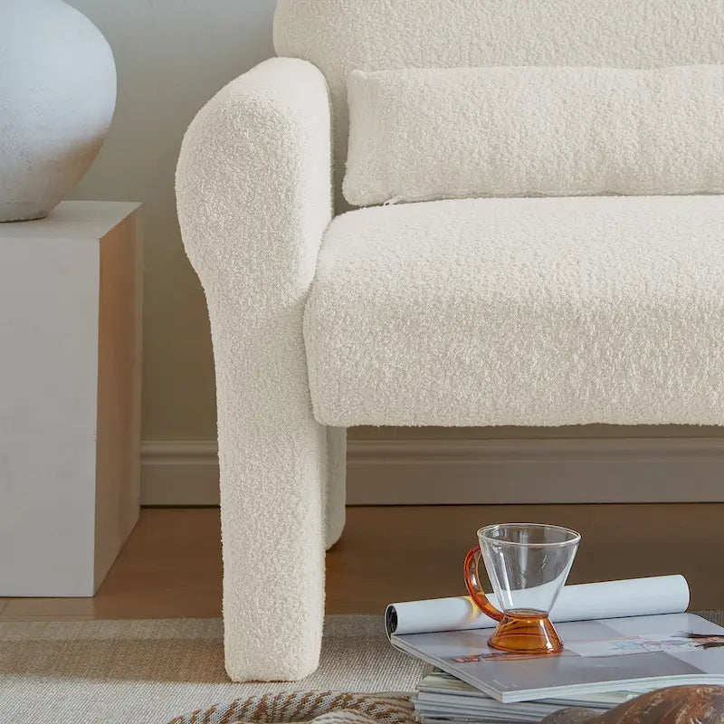 modern boucle loveseat for Living room