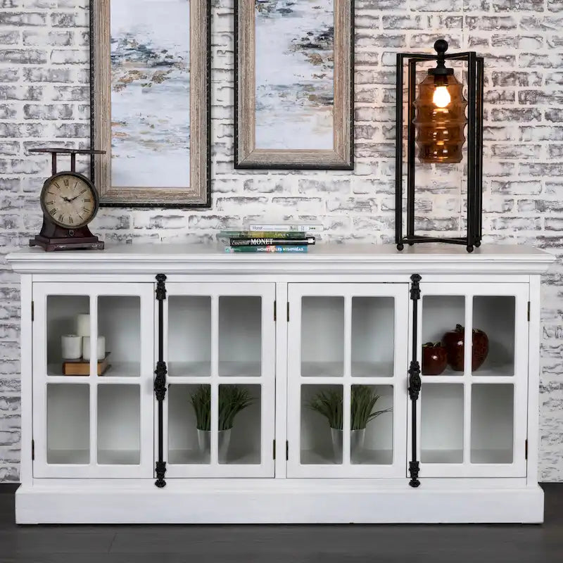 White Oak 4 Door Media Console - 72 x 17 x 36
