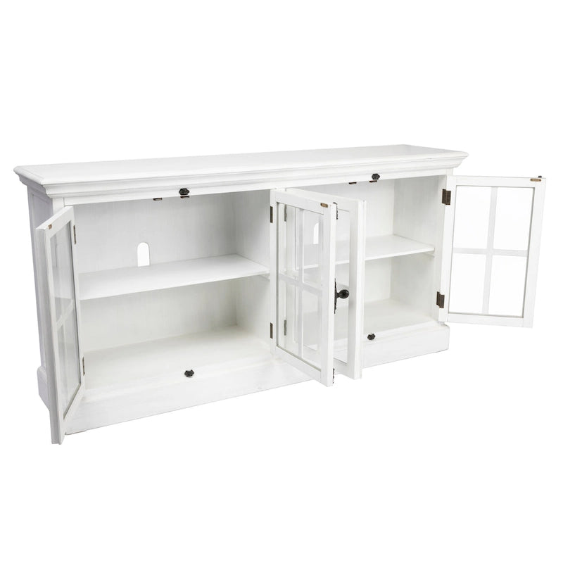 White Oak 4 Door Media Console - 72 x 17 x 36