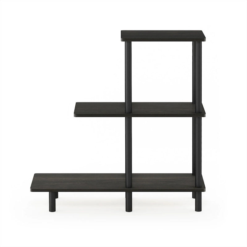 3-Tier Sofa Side Table Tall, Espresso/Black