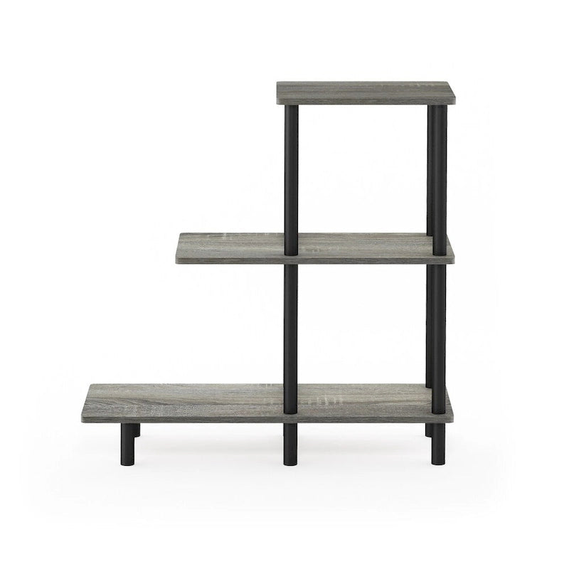 3-Tier Sofa Side Table Tall, Espresso/Black