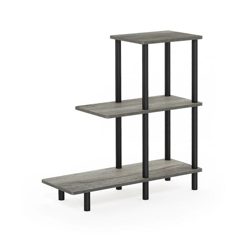 3-Tier Sofa Side Table Tall, Espresso/Black