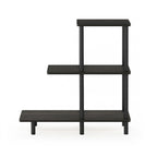 Hoher 3-stufiger Beistelltisch für das Sofa, Espresso/Schwarz