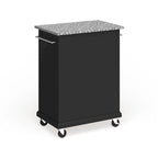 Kompakter Wagen/Kücheninsel mit grauer Granitplatte und schwarzer Oberfläche - 18d x 31w x 35.5h