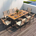 Costway 9 Pieces Patio Dining Set with Soft Cushions and 1.9 Umbrella Hole for Garden