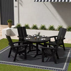 WestinTrends 5 Piece Outdoor Patio Dining Round Table and Modern Armchair Set