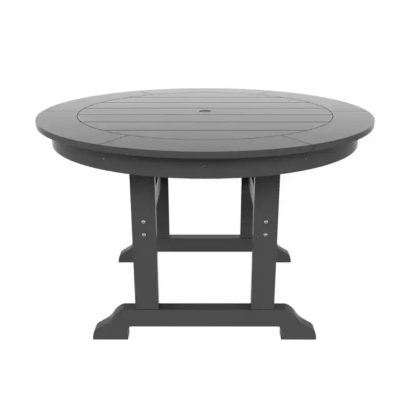 WestinTrends 5 Piece Outdoor Patio Dining Round Table and Modern Armchair Set