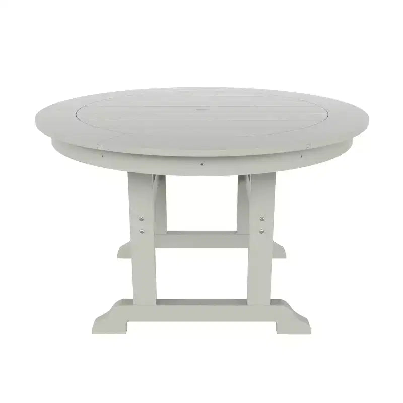 WestinTrends 5 Piece Outdoor Patio Dining Round Table and Modern Armchair Set