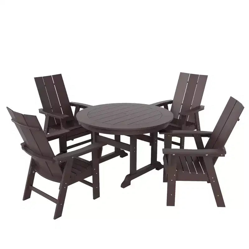 Set WestinTrends da 5 pezzi con tavolo rotondo da pranzo da esterno e poltrone moderne