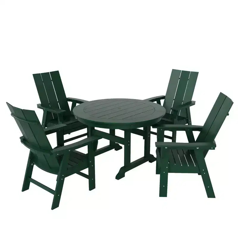 Set WestinTrends da 5 pezzi con tavolo rotondo da pranzo da esterno e poltrone moderne
