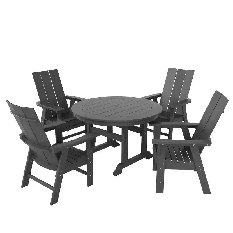 Set WestinTrends da 5 pezzi con tavolo rotondo da pranzo da esterno e poltrone moderne