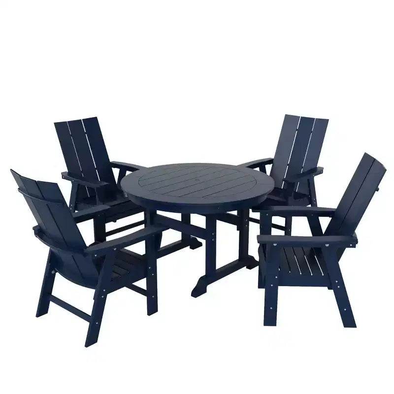 Set WestinTrends da 5 pezzi con tavolo rotondo da pranzo da esterno e poltrone moderne