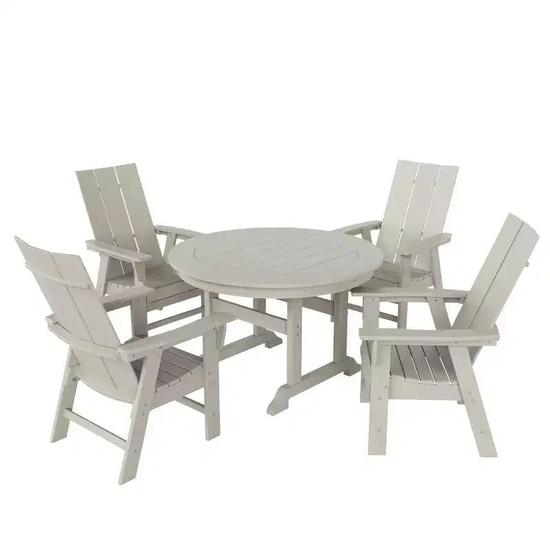 Set WestinTrends da 5 pezzi con tavolo rotondo da pranzo da esterno e poltrone moderne