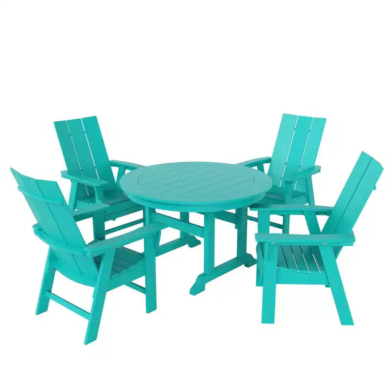 Set WestinTrends da 5 pezzi con tavolo rotondo da pranzo da esterno e poltrone moderne