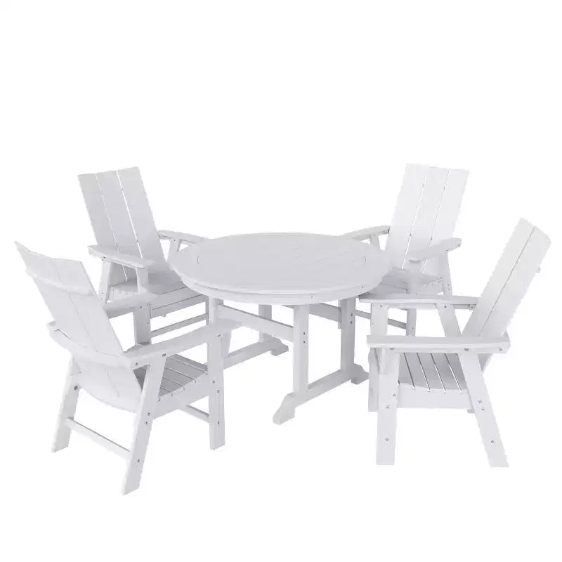 Set WestinTrends da 5 pezzi con tavolo rotondo da pranzo da esterno e poltrone moderne