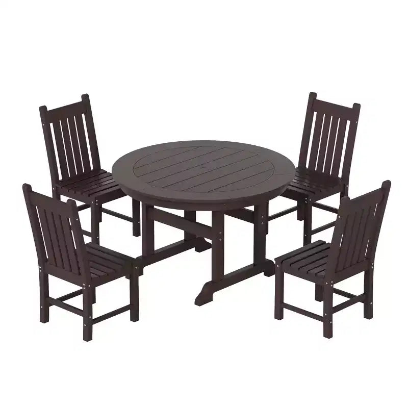 Set da pranzo da patio da esterno WestinTrends, 5 pezzi, con tavolo rotondo e sedie da esterno