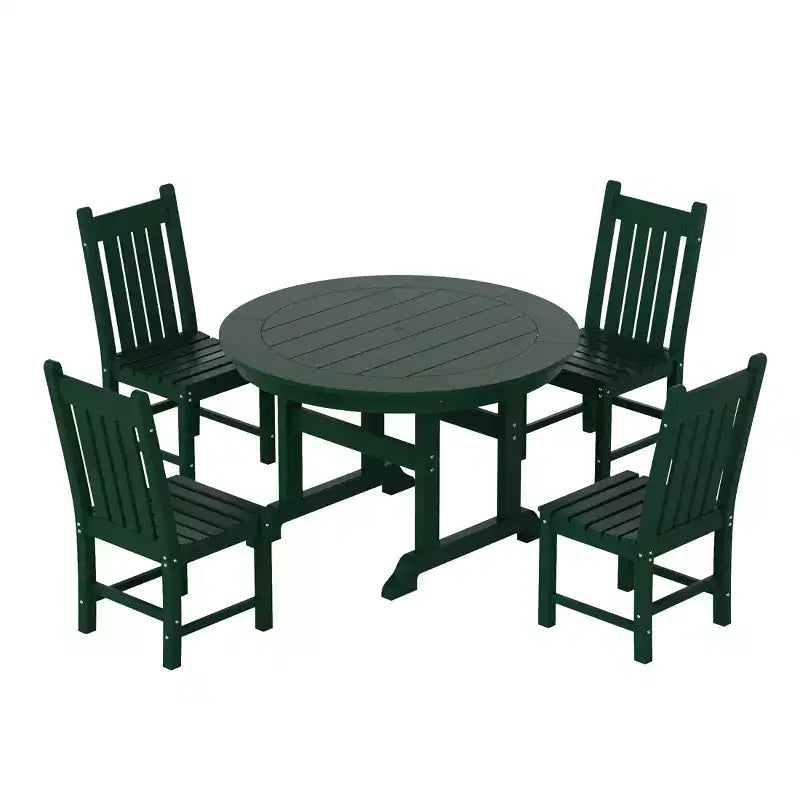 Set da pranzo da patio da esterno WestinTrends, 5 pezzi, con tavolo rotondo e sedie da esterno