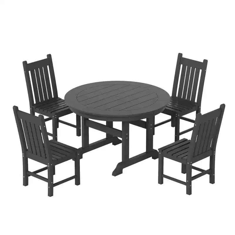 Set da pranzo da patio da esterno WestinTrends, 5 pezzi, con tavolo rotondo e sedie da esterno